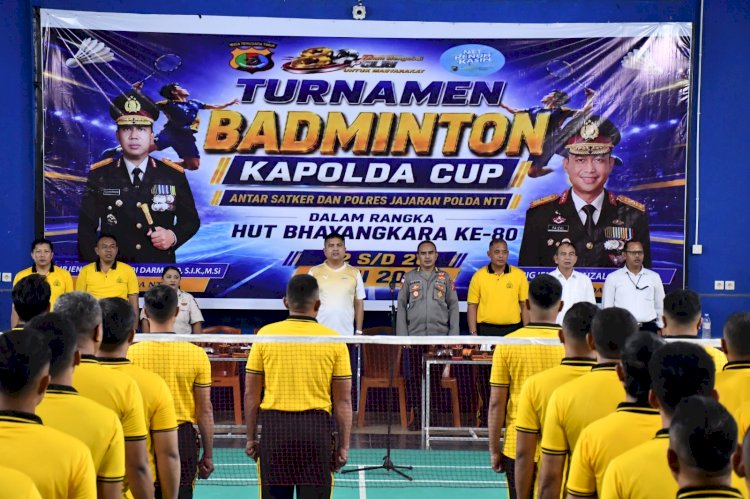 Sambut HUT ke-80 Bhayangkara, Polda NTT Gelar Turnamen Badminton Kapolda NTT Cup 2026 Antar Satker dan Polres Jajaran