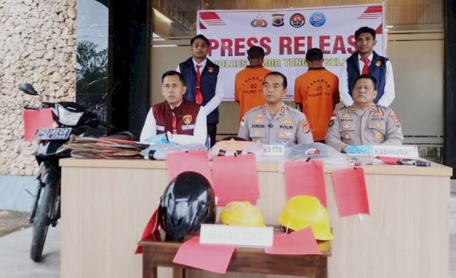 Polres TTS Ungkap Pencurian Kabel PLN, Dua Pelaku Diamankan; Polda NTT Tegaskan Lindungi Aset Publik