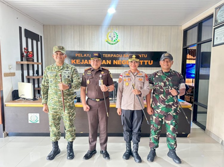Perkuat Sinergi di Wilayah Perbatasan, Kapolres TTU Silaturahmi dengan Kajari, Dandim, dan Danyon TP 877 Biinmaffo