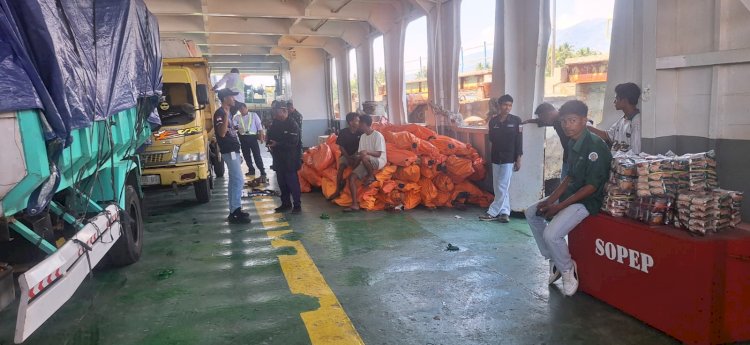 Polda NTT Kawal Distribusi Logistik Gempa ke Pulau Palue, Bantuan Dikirim Melalui KM Ile Ape
