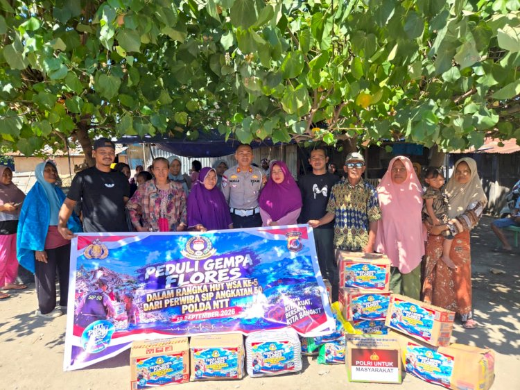 Lima Tahun Mengabdi, SIP Angkatan 50 WSA Polda NTT Rayakan HUT dengan Berbagi untuk Penyintas Gempa Nagekeo