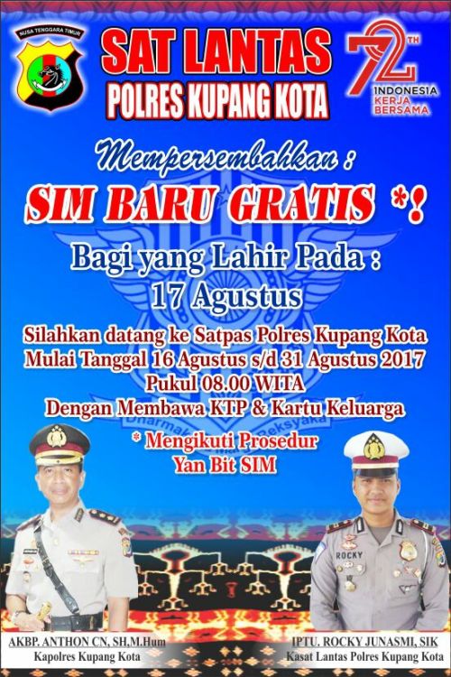 Polres Kupang Kota bagi-bagi SIM Baru Gratis