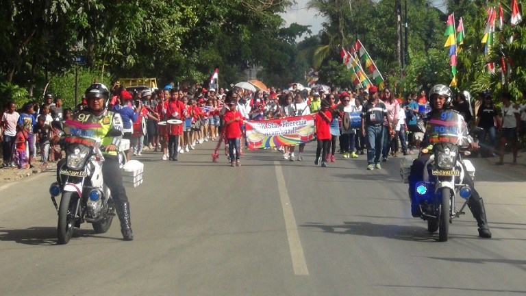 Sambut HUT RI ke-72 Polres Belu gelar pengamanan dan pengawalan kegiatan masyarakat