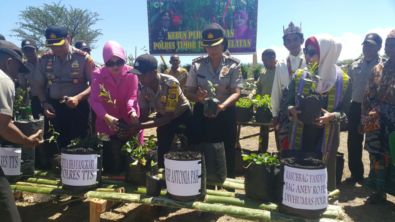 Polres TTS bersama Tim Divisi Humas Mabes Polri hadiri penanaman tanaman pertanian