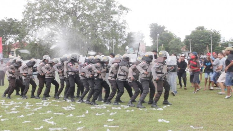 Dari Pengunjuk Rasa Hingga Teroris Muncul di Simulasi Pengamanan Pilgub NTT Tahun 2018 Polres Belu