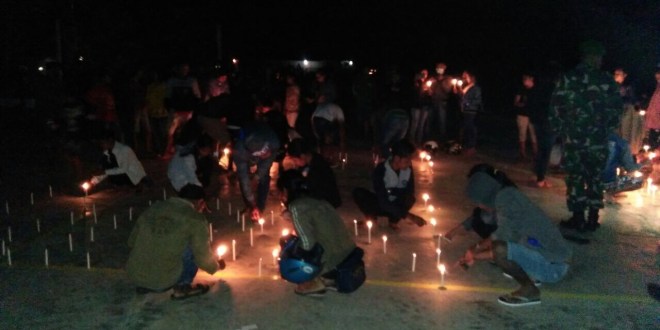 Aksi Damai 1000 Lilin oleh Pemuda Lintas Agama Sumba Tengah Dukung TNI dan Polri Berantas Terorisme