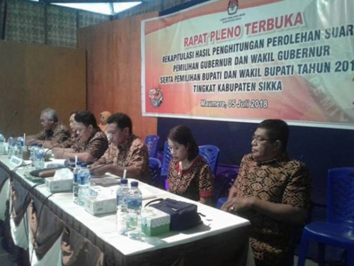 Polres Sikka Amankan Rapat Pleno Penghitungan Suara Pilgub NTT dan Pilbup Kabupaten Sikka