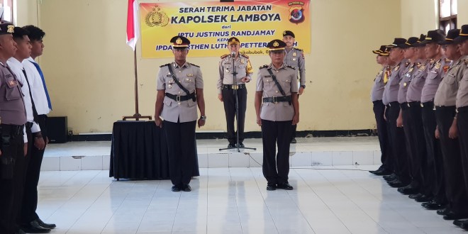 Pada Gelar Upacara Sertijab di Lingkungannya, Kapolres Sumba Barat Sampaikan Ini