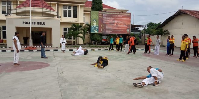 Jelang Ujian Bela Diri, Anggota Polres Belu yang UKP Juli 2019 Siap Diri dengan Latihan