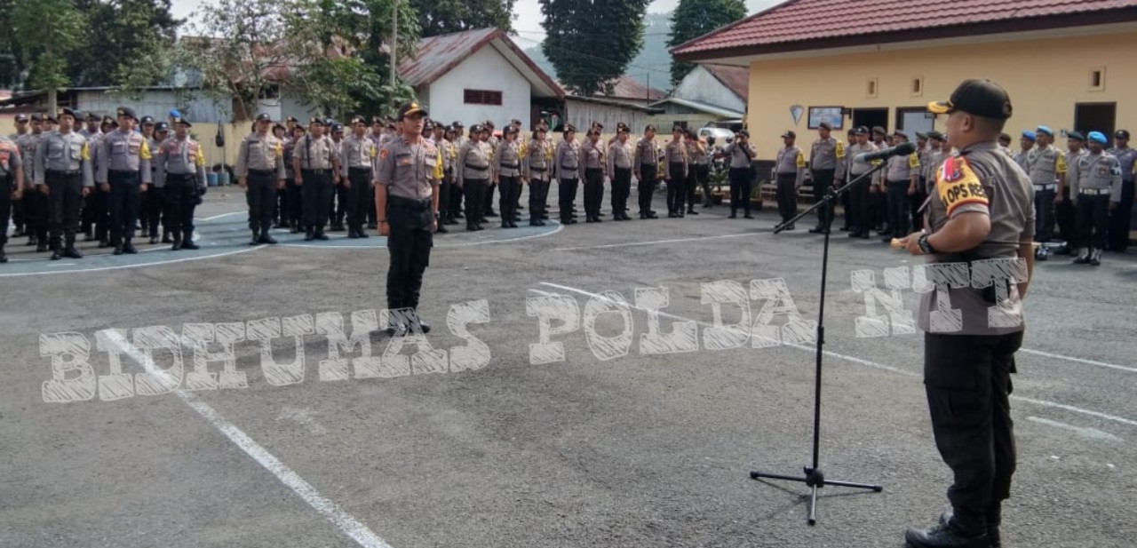 Kapolres Ngada Pimpin Apel Pelepasan Personel Pengamanan TPS Pemilu 2019