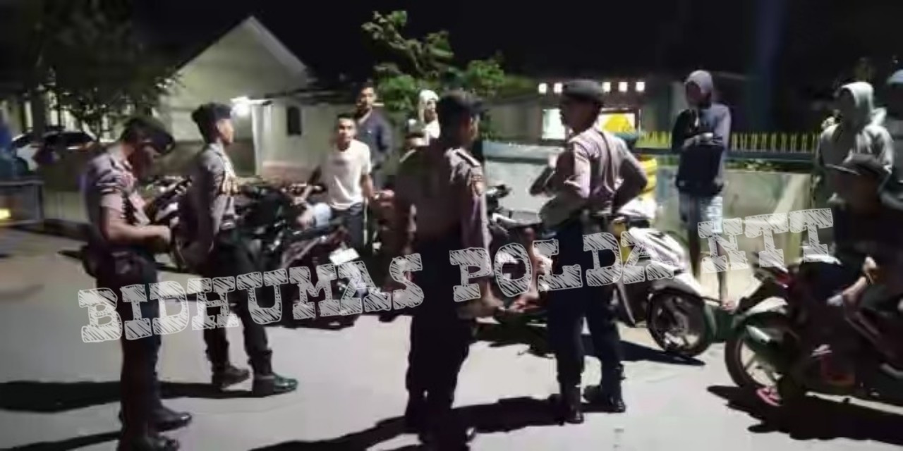 Jaga Situasi Aman dan Kondusif, Personel Dalmas Polres Belu Gelar Patroli Malam