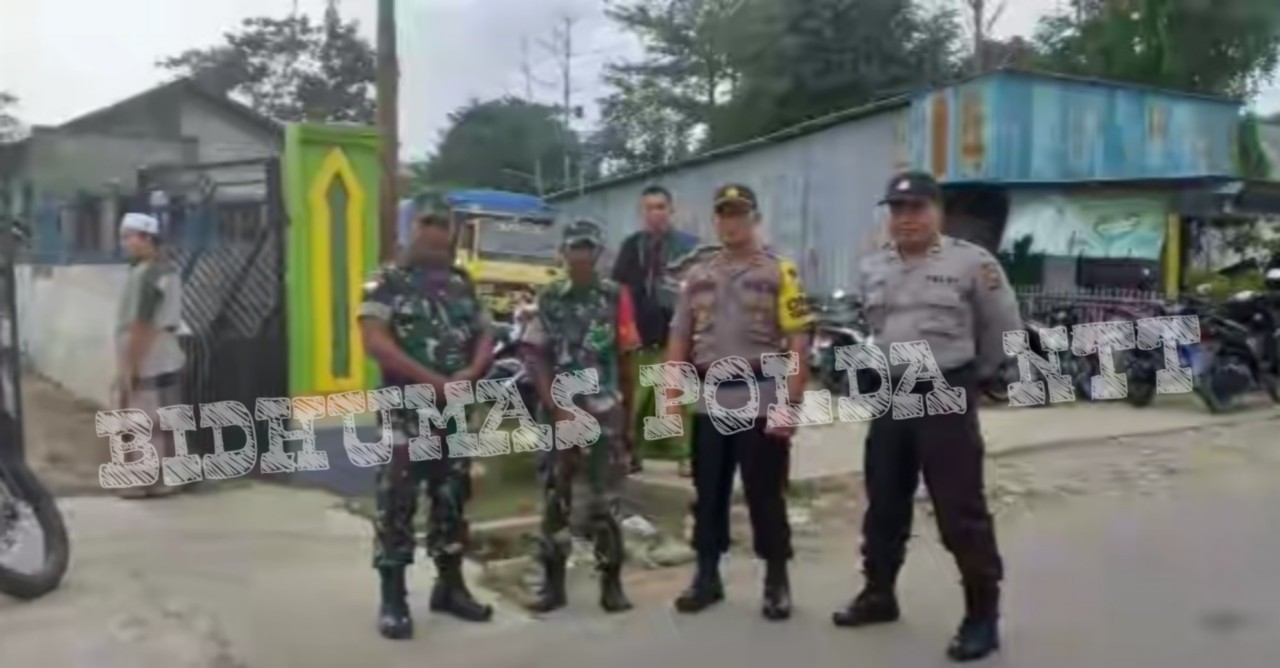 Personel Polsek Tasifeto Barat Amankan Jalannya Sholat Idul Fitri 1440 H