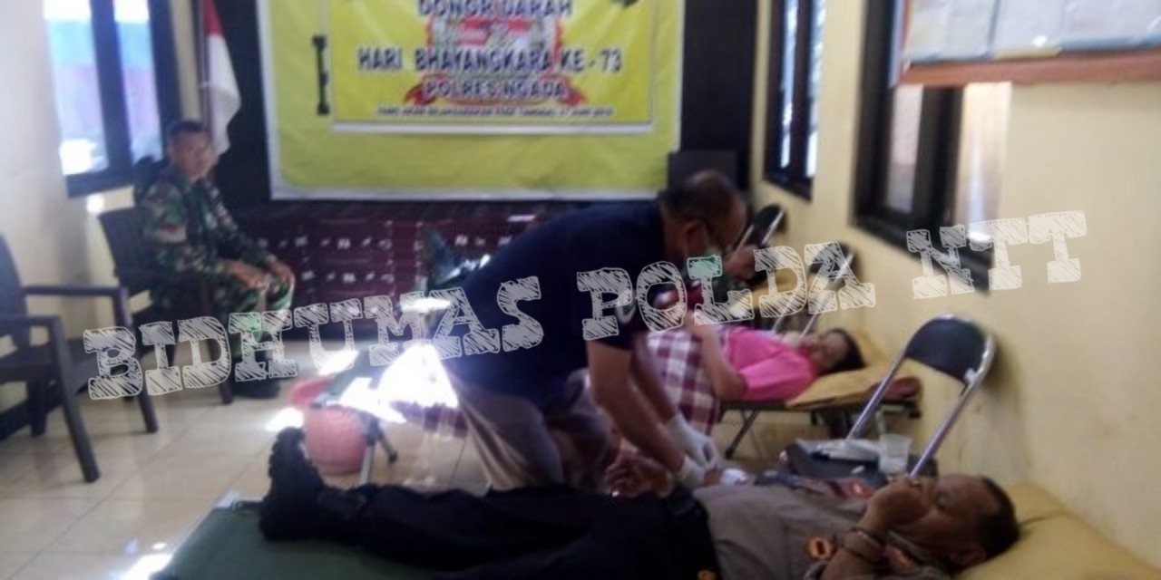 Polres Ngada Gelar Donor Darah Dalam Memperingati Hari Bhayangkara Ke -73