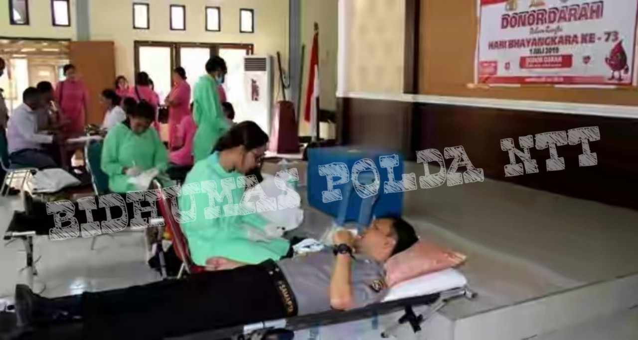 Peduli Terhadap Sesama, Polres Flotim Gelar Donor Darah Dalam Rangka Hari Bhayangkara Ke 73