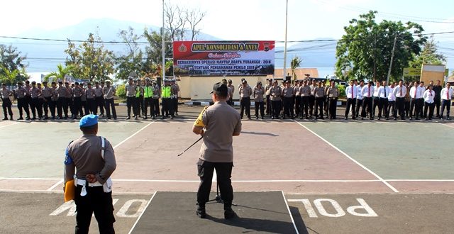 Polres Flotim Gelar apel Konsolidasi dan Anev dalam rangka berakhirnya OMB Turangga 2018 dan pengamanan Pemilu 2019