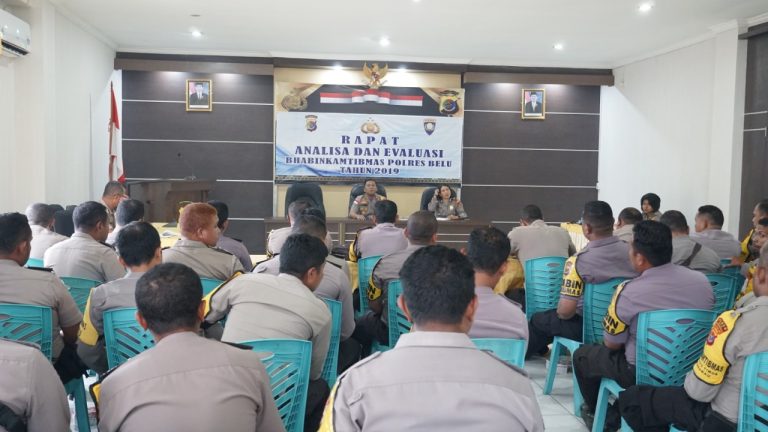 Pimpin Rapat Anev, Kapolres Belu Minta Bhabinkamtibmas Lakukan Mapping Potensi Kerawanan Saat Pilkades