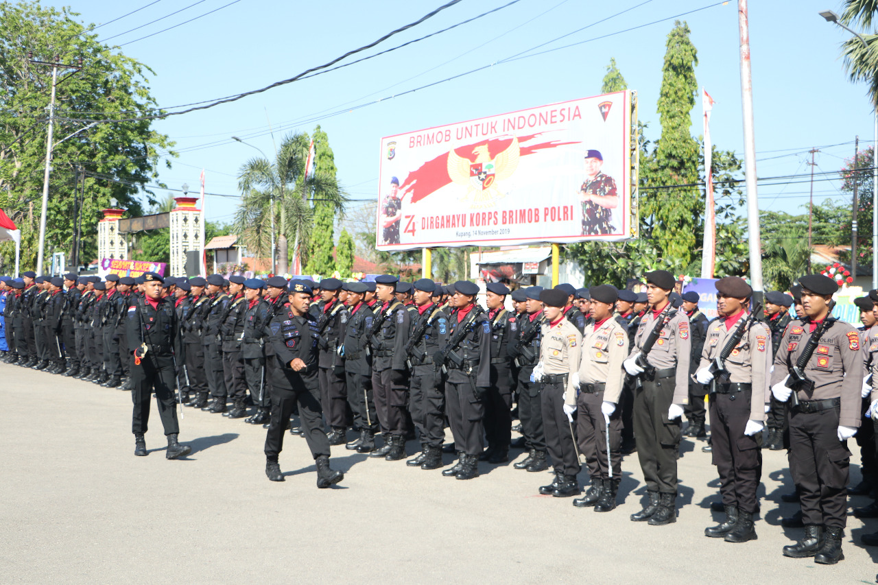 Wakapolda NTT Pimpin Upacara HUT Korps Brimob Polri ke- 74 tahun 2019